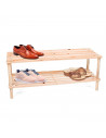 Zapatero de madera 2 estantes, mueble de madera 2 alturas multiusos, soporte para zapatos dos niveles, pasillo, entrada, dormito