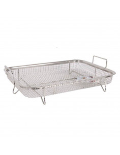Bandeja, rejilla de horno de acero inoxidable con patas y asas 31,7 x 22,4 x 8 cm, rejilla rectangular para hornear, asado, gril