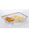 Bandeja, rejilla de horno de acero inoxidable con patas y asas 31,7 x 22,4 x 8 cm, rejilla rectangular para hornear, asado, gril