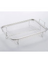Bandeja, rejilla de horno de acero inoxidable con patas y asas 31,7 x 22,4 x 8 cm, rejilla rectangular para hornear, asado, gril