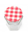 Tarro de vidrio multiusos de 95 ml, bote hexagonal con tapa de rosca 7 x 5 cm, ideal para mermeladas, pinturas, objetos pequeños