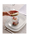 Tradineur - Bote multiusos transparente con rosca metálica - Fabricado en vidrio - Capacidad 250 ml - Almacenamiento de objetos