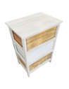 Cajonera blanca de madera con 3 cajones, 58 x 40 x 29 cm, diseño con corazones, torre de ordenación, mueble auxiliar almacenamie