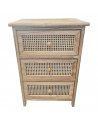 Cajonera marrón de madera, 3 cajones con rejilla, 58 x 40 x 29 cm, diseño clásico, torre de ordenación, mueble auxiliar almacena