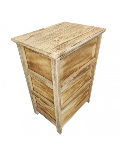 Cajonera marrón de madera, 3 cajones con rejilla, 58 x 40 x 29 cm, diseño clásico, torre de ordenación, mueble auxiliar almacena