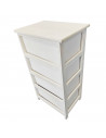 Cajonera blanca de madera con 4 cajones, 73 x 40 x 29 cm, diseño con corazones, torre de ordenación, mueble auxiliar almacenamie