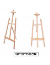 Tradineur - Caballete de madera de 150 cm para pintura, regulable en altura e inclinación, soporte de lienzos para pintar al óle