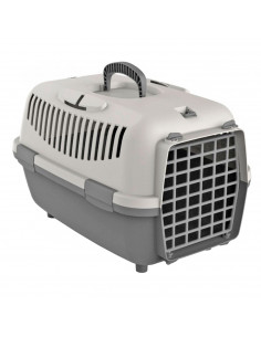 Tradineur - Transportín para perros, gatos portátil y transpirable 48 x 32 x 32 cm, porta mascotas de plástico desmontable con a