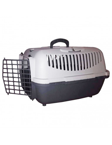 Tradineur - Transportín para perros, gatos portátil y transpirable 48 x 32 x 32 cm, porta mascotas de plástico desmontable con a