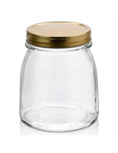 Tarro de vidrio multiusos 75 cl, bote redondo con tapa de rosca 12,7 x 11 cm, ideal para guardar alimentos, conservas, mermelada