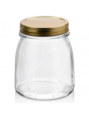 Tarro de vidrio multiusos 75 cl, bote redondo con tapa de rosca 12,7 x 11 cm, ideal para guardar alimentos, conservas, mermelada