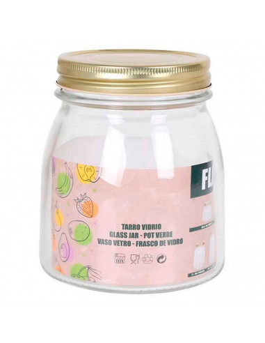 Tarro de vidrio multiusos 75 cl, bote redondo con tapa de rosca 12,7 x 11 cm, ideal para guardar alimentos, conservas, mermelada