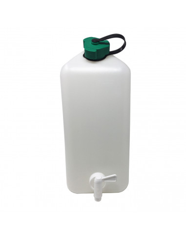 Tanque de agua 15 litros con grifo, 38 x 16 x 32 cm, bidón, garrafa, jarra, dispensador de agua, bebidas, recipiente, contenedor