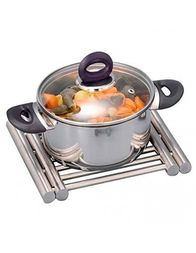 Salvamantel extensible de 23 a 38 cm de acero inoxidable, salvamanteles metálico para ollas, sartenes, bandejas, fuentes de horn
