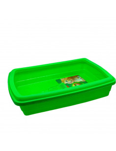 Tradineur - Arenero para gatos con pala 47 x 31 x 11 cm, bandeja higiénica con borde alto extraíble, gatera, caja arena sanitari