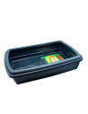 Tradineur - Arenero para gatos con pala 47 x 31 x 11 cm, bandeja higiénica con borde alto extraíble, gatera, caja arena sanitari