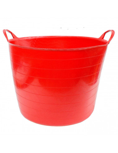 Capazo de plástico 42 litros, cubo flexible con asas 45 x 34 cm, contenedor multifuncional, cesto, establo, jardín, alimentación