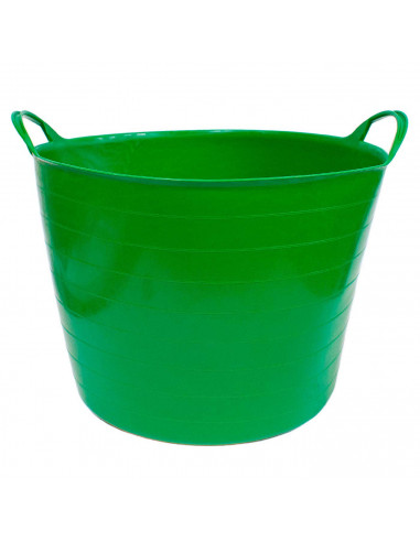 Capazo de plástico 42 litros, cubo flexible con asas 45 x 34 cm, contenedor multifuncional, cesto, establo, jardín, alimentación