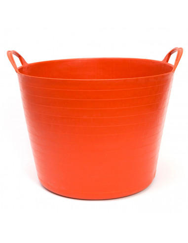 Capazo de plástico 42 litros, cubo flexible con asas 45 x 34 cm, contenedor multifuncional, cesto, establo, jardín, alimentación