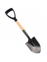 Tradineur - Pala de jardín con punta de hierro, mango de madera, asa de plástico para cavar, quitar nieve, trabajos de campo, la