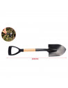 Tradineur - Pala de jardín con punta de hierro, mango de madera, asa de plástico para cavar, quitar nieve, trabajos de campo, la