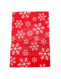 Mantel impermeable efecto textil 1,20 x 1,80 metros, diseño en rojo con motivos navideños, 100% higiénico, formato familiar para