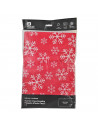 Mantel impermeable efecto textil 1,20 x 1,80 metros, diseño en rojo con motivos navideños, 100% higiénico, formato familiar para