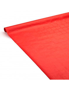 Mantel impermeable de papel, doble capa, rojo metalizado, 1,2 x 2,5 metros, rollo de mantel reciclable, recortable, decoración f