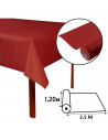 Mantel impermeable de papel, doble capa, rojo metalizado, 1,2 x 2,5 metros, rollo de mantel reciclable, recortable, decoración f
