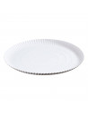 Bandeja de cartón redonda blanca con blonda roja, diámetro 34,5 cm, fuente reciclable para pasteles con encaje de papel, especia