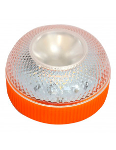 Luz de emergencia autónoma, señal preseñalización de peligro + linterna, activación automática, base imantada, luz amarillo auto