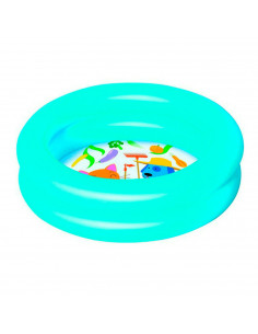 Tradineur - Piscina hinchable redonda infantil, 20 litros, vinilo resistente, pared de doble anillo, jardín, patio, fácil de mon