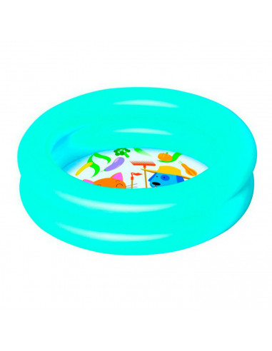 Tradineur - Piscina hinchable redonda infantil, 20 litros, vinilo resistente, pared de doble anillo, jardín, patio, fácil de mon