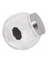 Bote de vidrio transparente 2100 ml, dos posiciones, tarro con tapa de rosca metálica 18 x 18 x 12,5 cm, frasco, recipiente incl