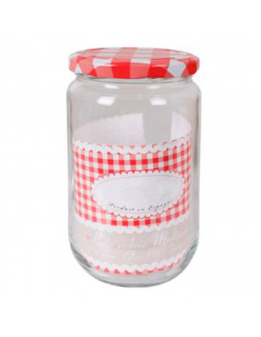 Tradineur - Bote de vidrio multiusos ovalado con tapa 720 ml, recipiente, tarro de almacenamiento para guardar alimentos, conser