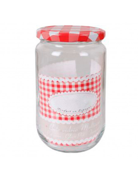Tradineur - Bote de vidrio multiusos ovalado con tapa 720 ml, recipiente, tarro de almacenamiento para guardar alimentos, conser