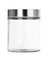 Bote de cristal multiusos redondo con tapa metálica 650 ml, recipiente, tarro de almacenamiento para guardar alimentos, galletas