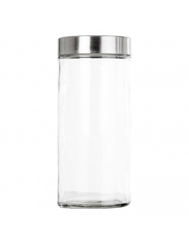 Bote de cristal redondo multiusos con tapa metálica 1320 ml, recipiente, tarro de almacenamiento para guardar alimentos, galleta