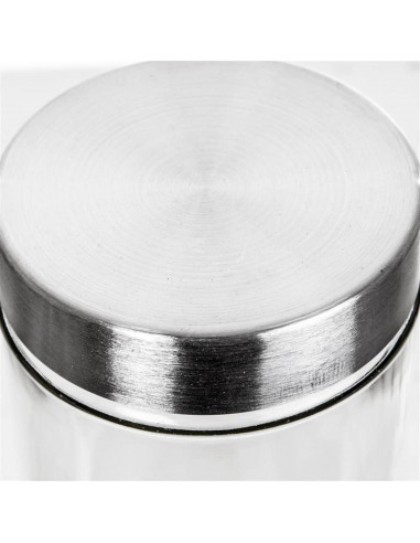Bote de cristal redondo multiusos con tapa metálica 1320 ml, recipiente, tarro de almacenamiento para guardar alimentos, galleta