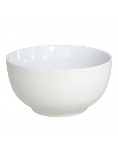 Cuenco de cerámica blanca, bol, tazón para desayuno, sopa, aperitivos, diseño clásico, resistente, apto para lavavajillas y micr