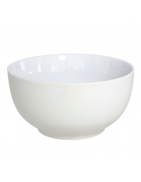 Cuenco de cerámica blanca, bol, tazón para desayuno, sopa, aperitivos, diseño clásico, resistente, apto para lavavajillas y micr