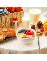 Cuenco de cerámica blanca, bol, tazón para desayuno, sopa, aperitivos, diseño clásico, resistente, apto para lavavajillas y micr