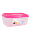 Fiambrera rectangular de plástico 2 litros, 22,5 x 15,5 x 9,5 cm, tapa con agujero, recipiente para guardar alimentos, apto para