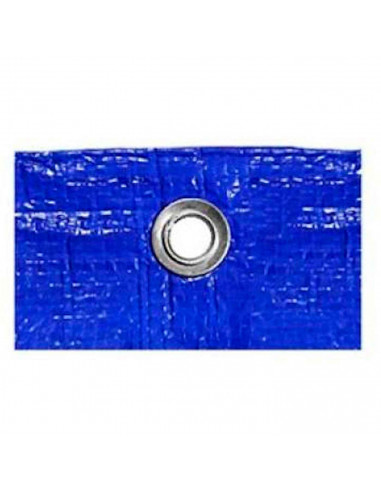Tradineur - Toldo de polietileno azul de 5 x 8 m, impermeable, irrompible, lavable con ojetes metalizos cada metro, lona de plás