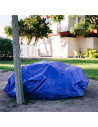 Tradineur - Toldo de polietileno azul de 5 x 8 m, impermeable, irrompible, lavable con ojetes metalizos cada metro, lona de plás