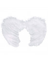 Tradineur - Alas de ángel con plumas y tirantes elásticos, complemento para disfraz de halloween, carnaval, cosplay, fiestas, na