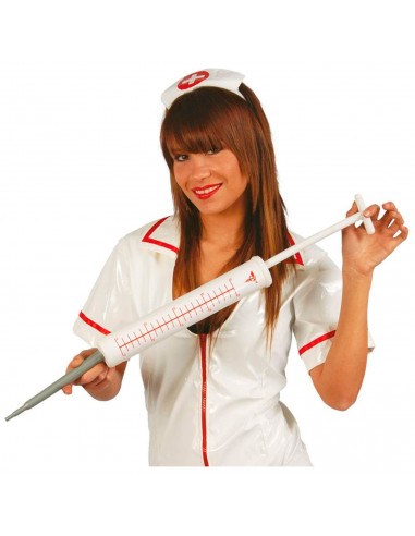 Jeringuilla gigante de plástico 53 cm para disfraz de médico o enfermero, complemento para disfraz de halloween, festival, carna
