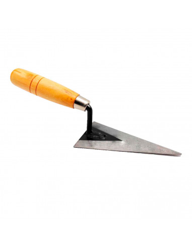 Tradineur - Paletín de punta aguda, paleta de albañil, de construcción, albañilería , acero y mango de madera, 13 cm