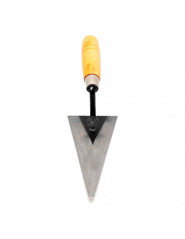 Tradineur - Paletín de punta aguda, paleta de albañil, de construcción, albañilería , acero y mango de madera, 13 cm