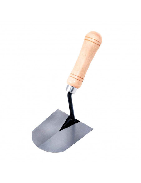 Tradineur - Paleta de albañil modelo solador con punta redonda, mango de madera barnizado, paleta redondeada, albañilería, brico Tradineur - Paleta de albañil modelo solador con punta redonda, mango de madera barnizado, paleta redondeada, albañilería, brico